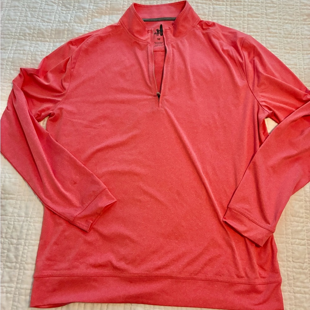 johnnie-O 1/4-zip pink pullover.  Men's medium